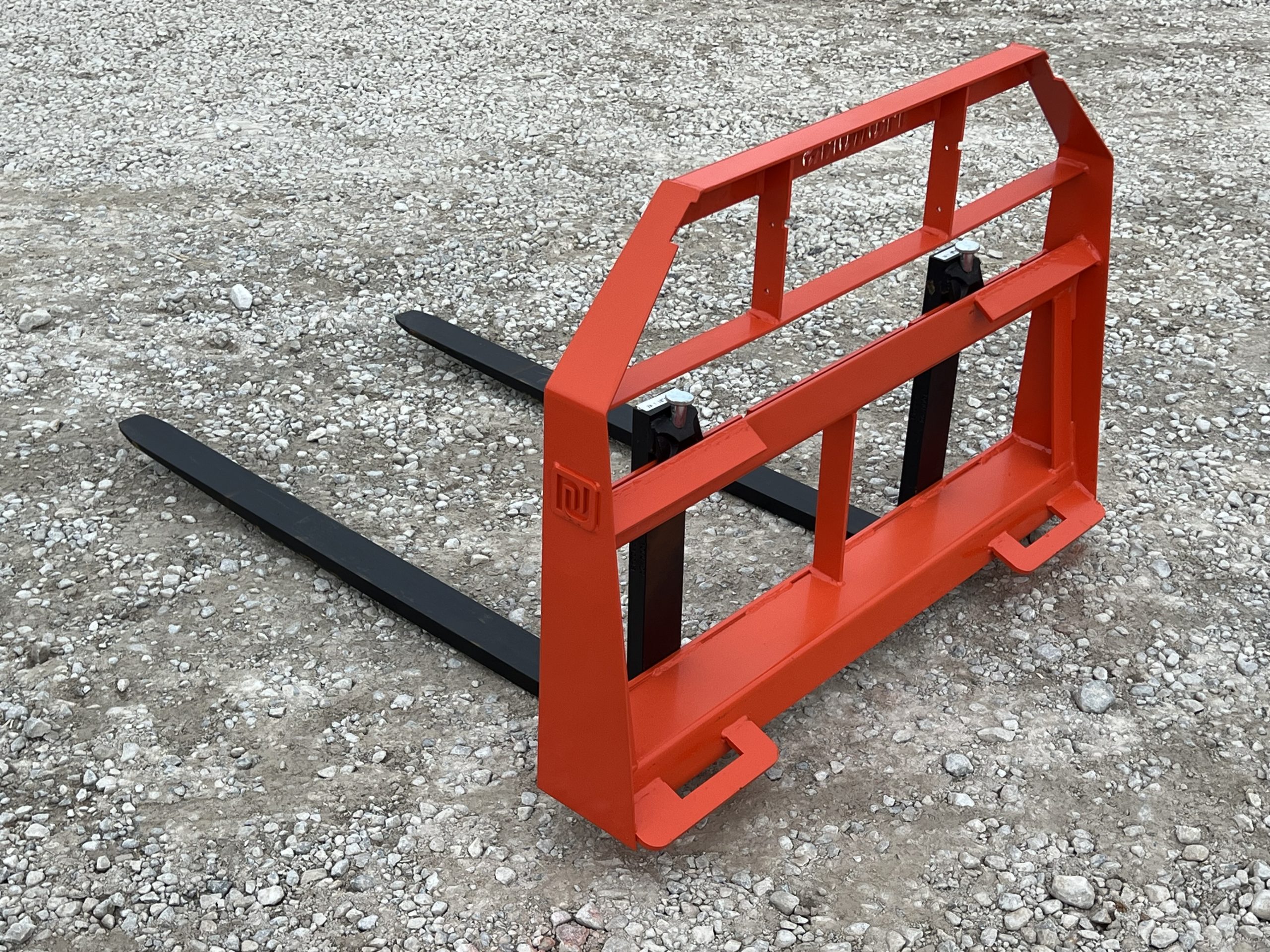 Standard Duty Pallet Fork Frame with 48" 2,200 Pound Pallet Forks Fits Skid Steer Quick Attach - Orange - Image 7