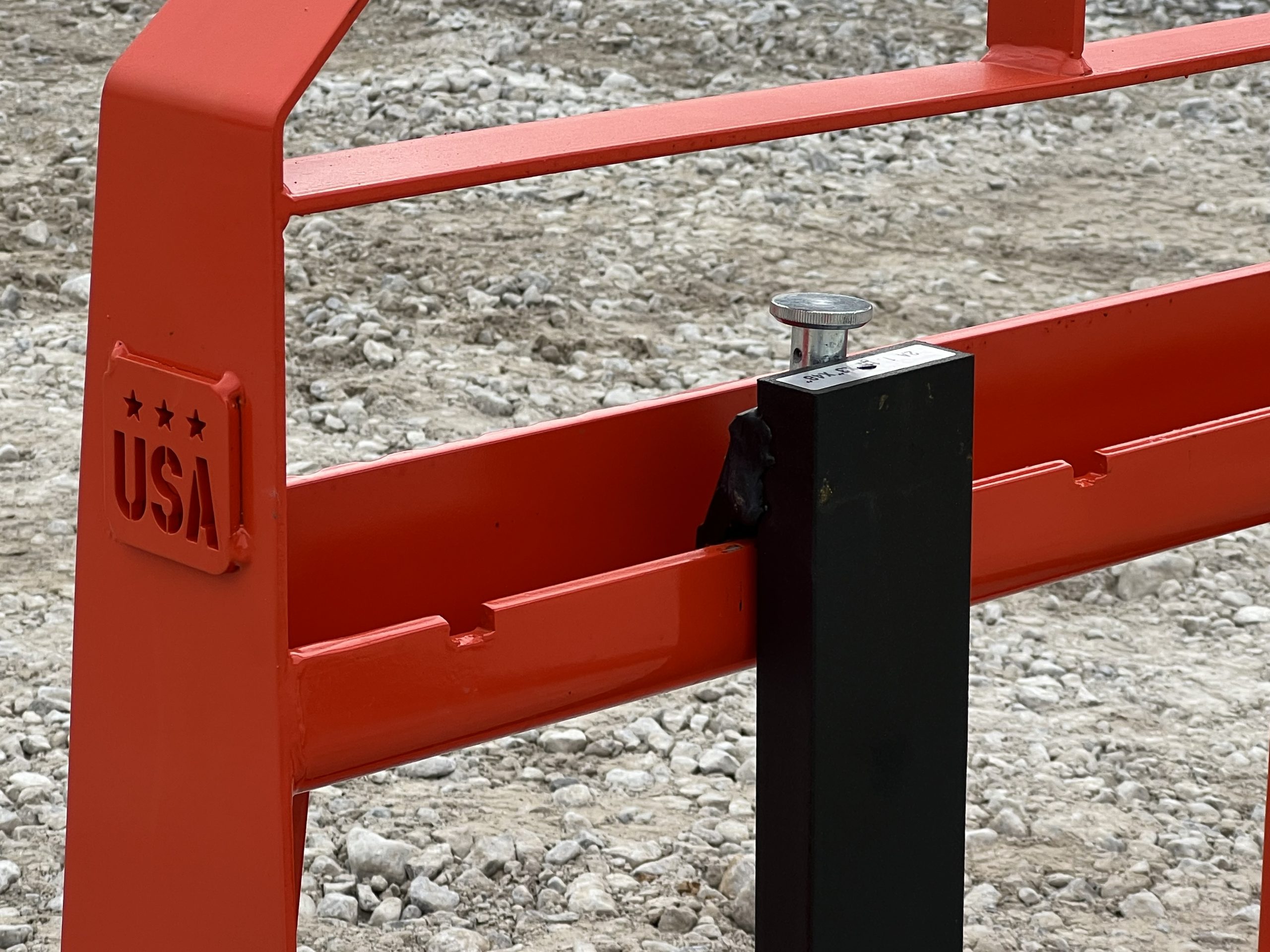 Standard Duty Pallet Fork Frame with 48" 2,200 Pound Pallet Forks Fits Skid Steer Quick Attach - Orange - Image 10