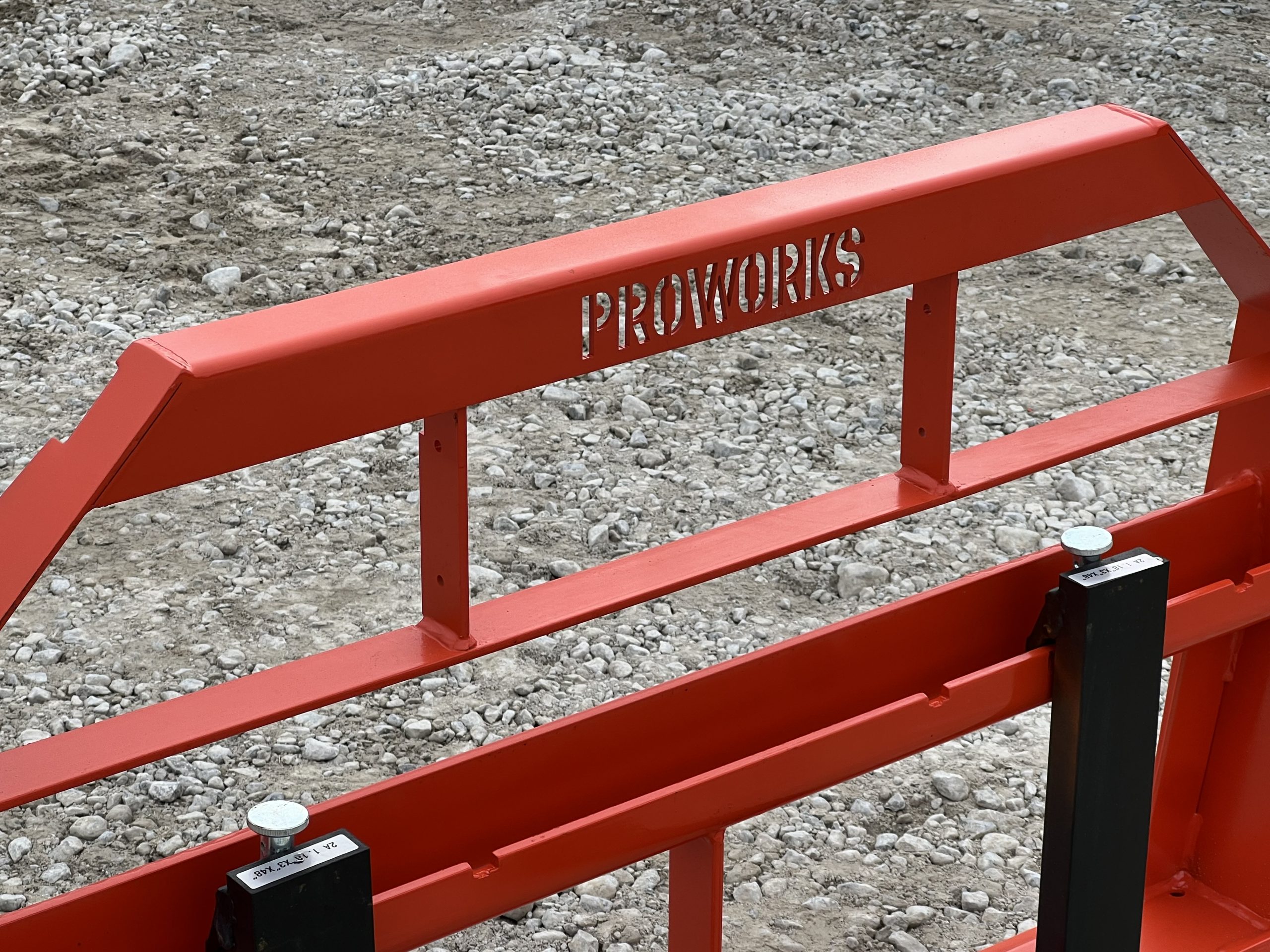 Standard Duty Pallet Fork Frame with 48" 2,200 Pound Pallet Forks Fits Skid Steer Quick Attach - Orange - Image 11