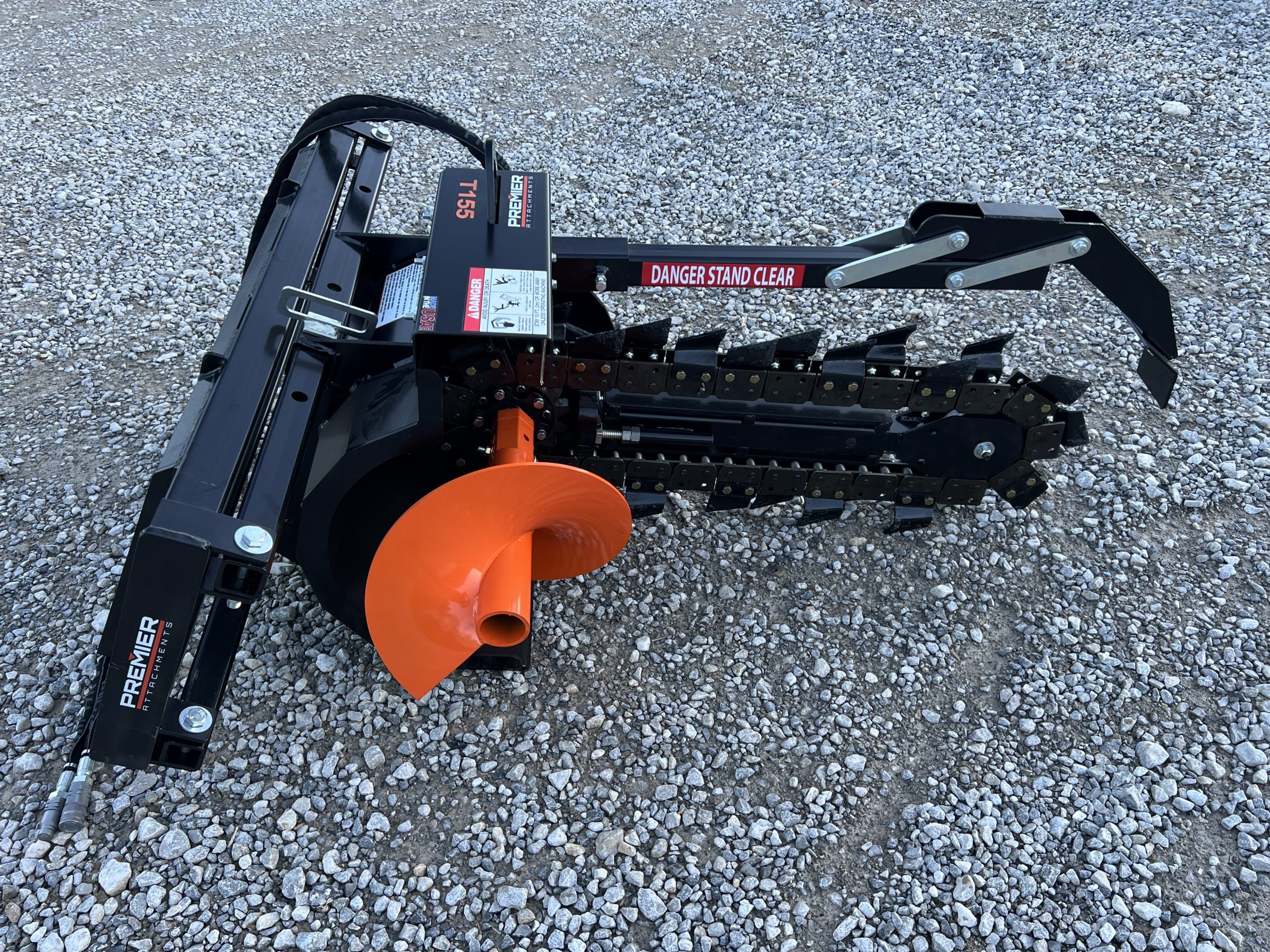 Premier 36" x 6" Trencher Attachment Double Standard Cup Teeth Fits Skid Steer Quick Attach - Image 5