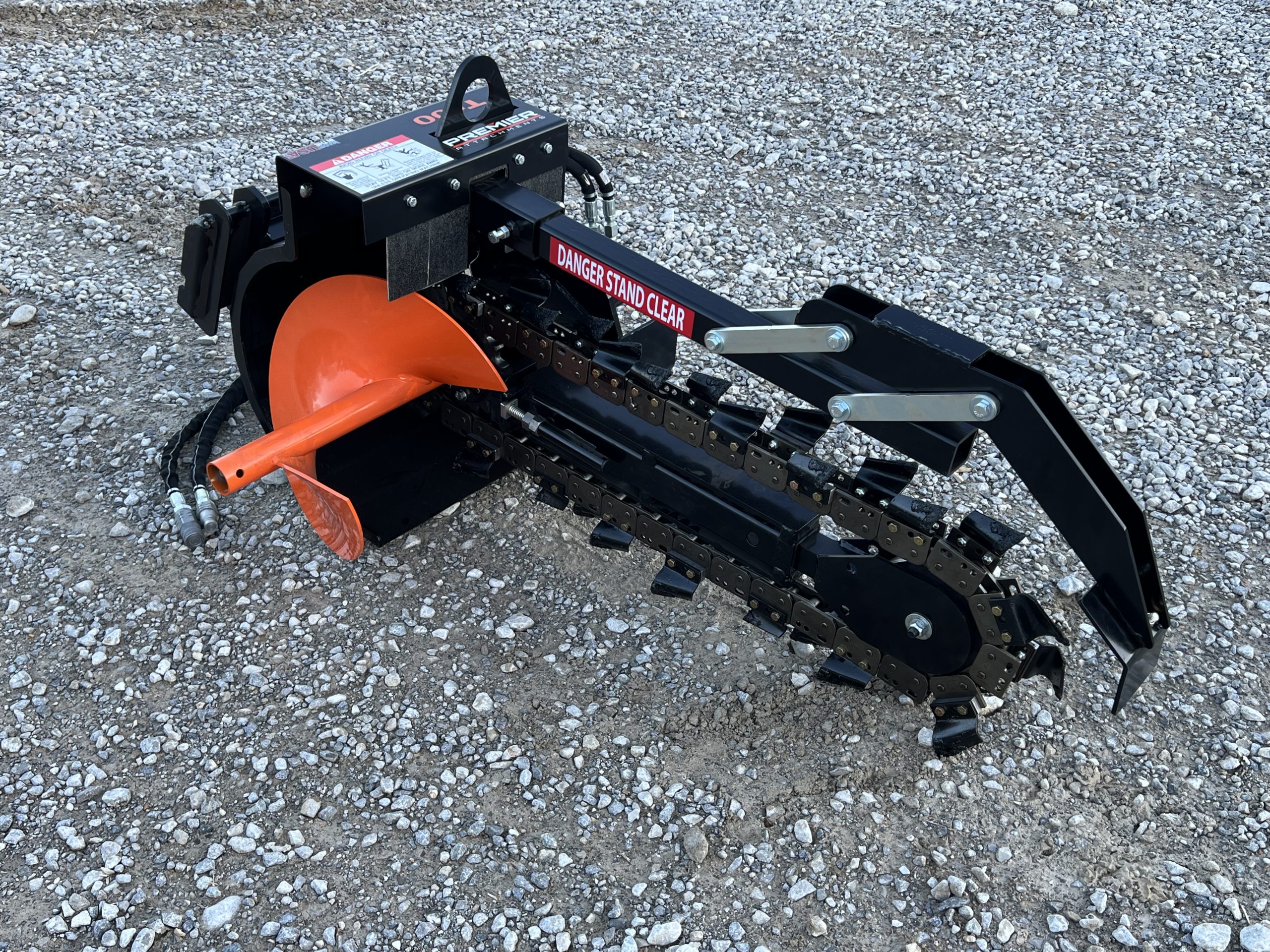 Premier T100 36" x 6" Trencher Attachment Double Standard Cup Teeth Fits Mini Skid Steer - Image 4