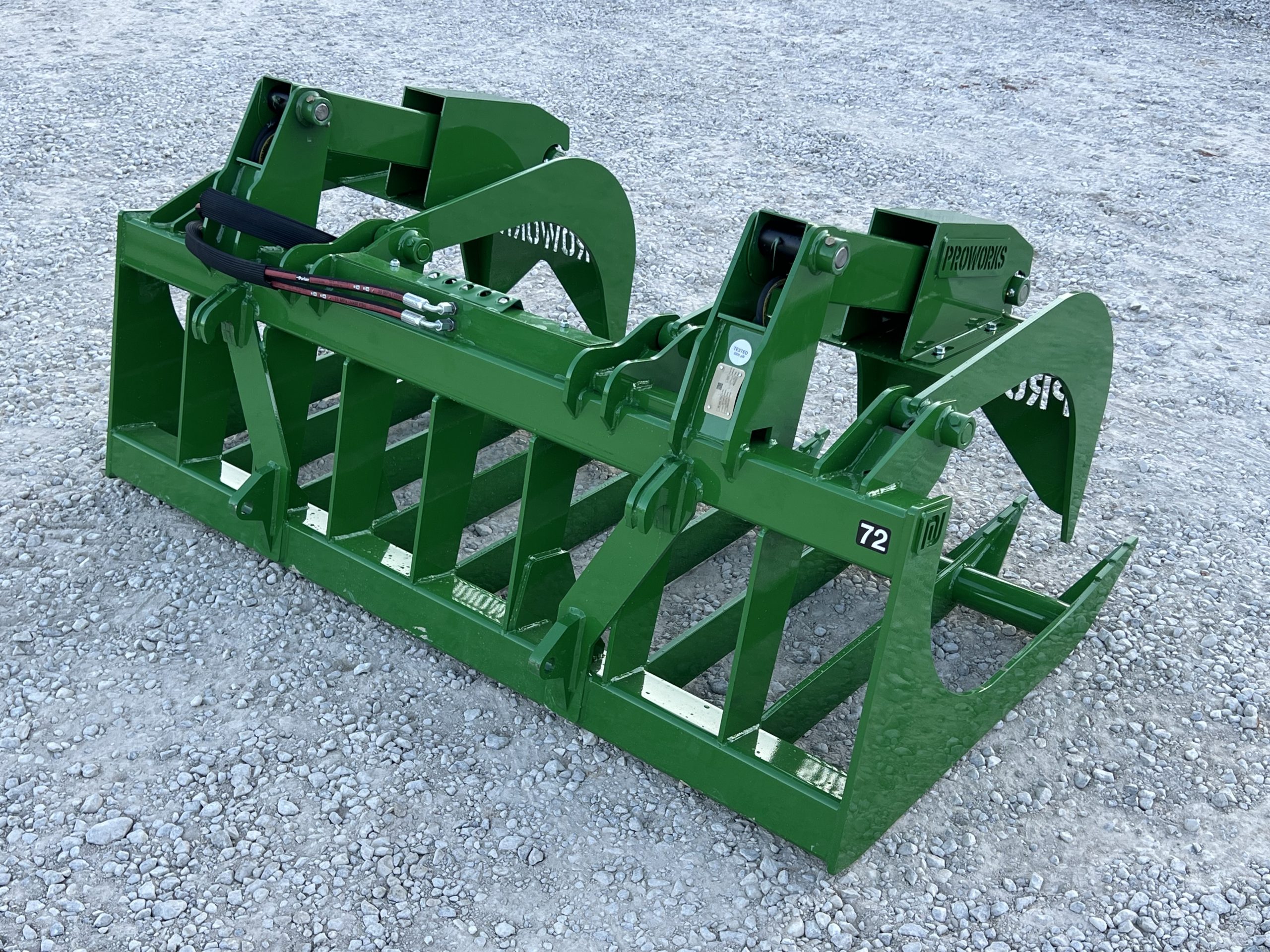 72" Heavy Duty Dual Cylinder Root Grapple Attachment Fits John Deere Global Tractor Loader - Image 6