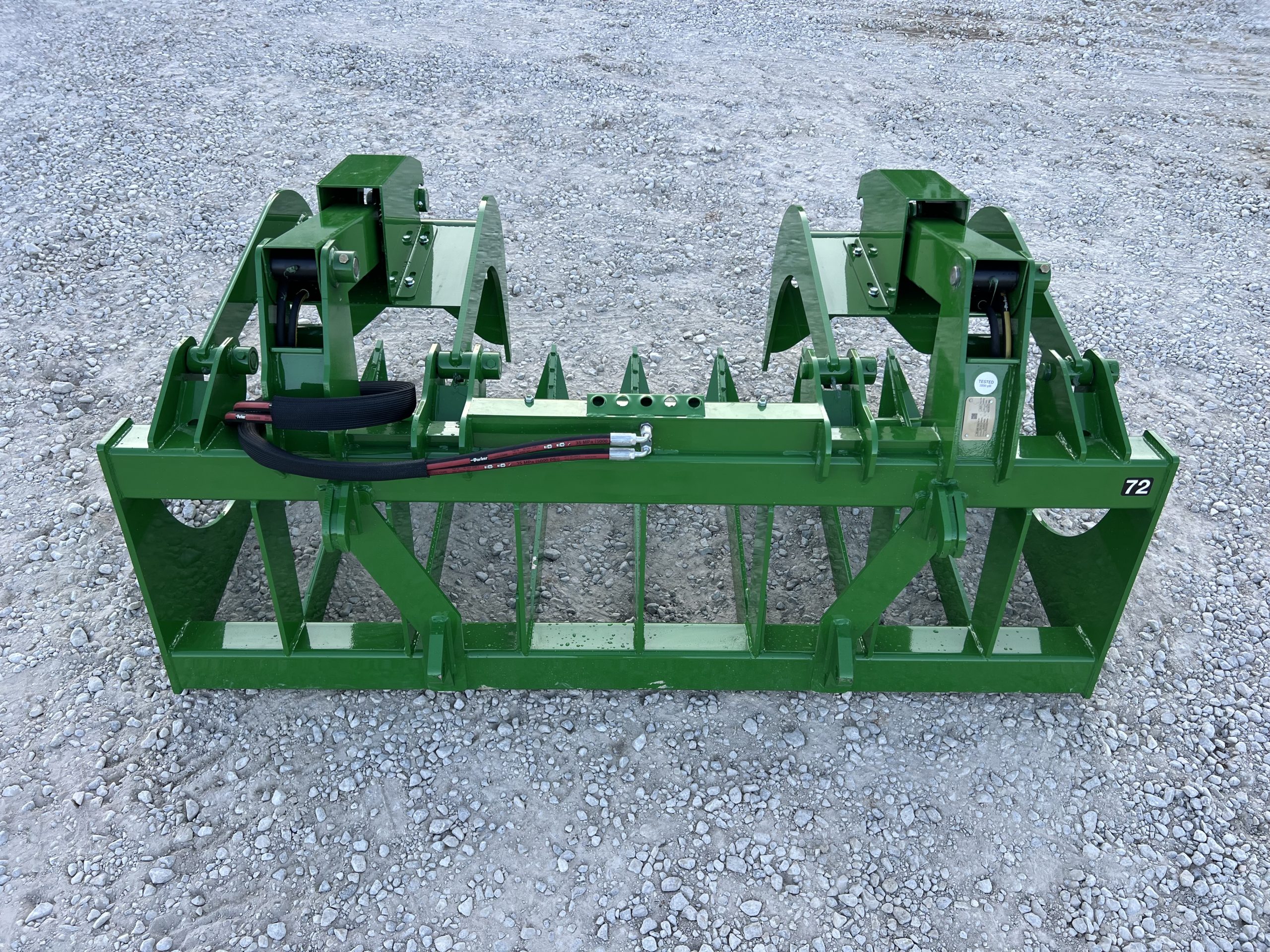 72" Heavy Duty Dual Cylinder Root Grapple Attachment Fits John Deere Global Tractor Loader - Image 7