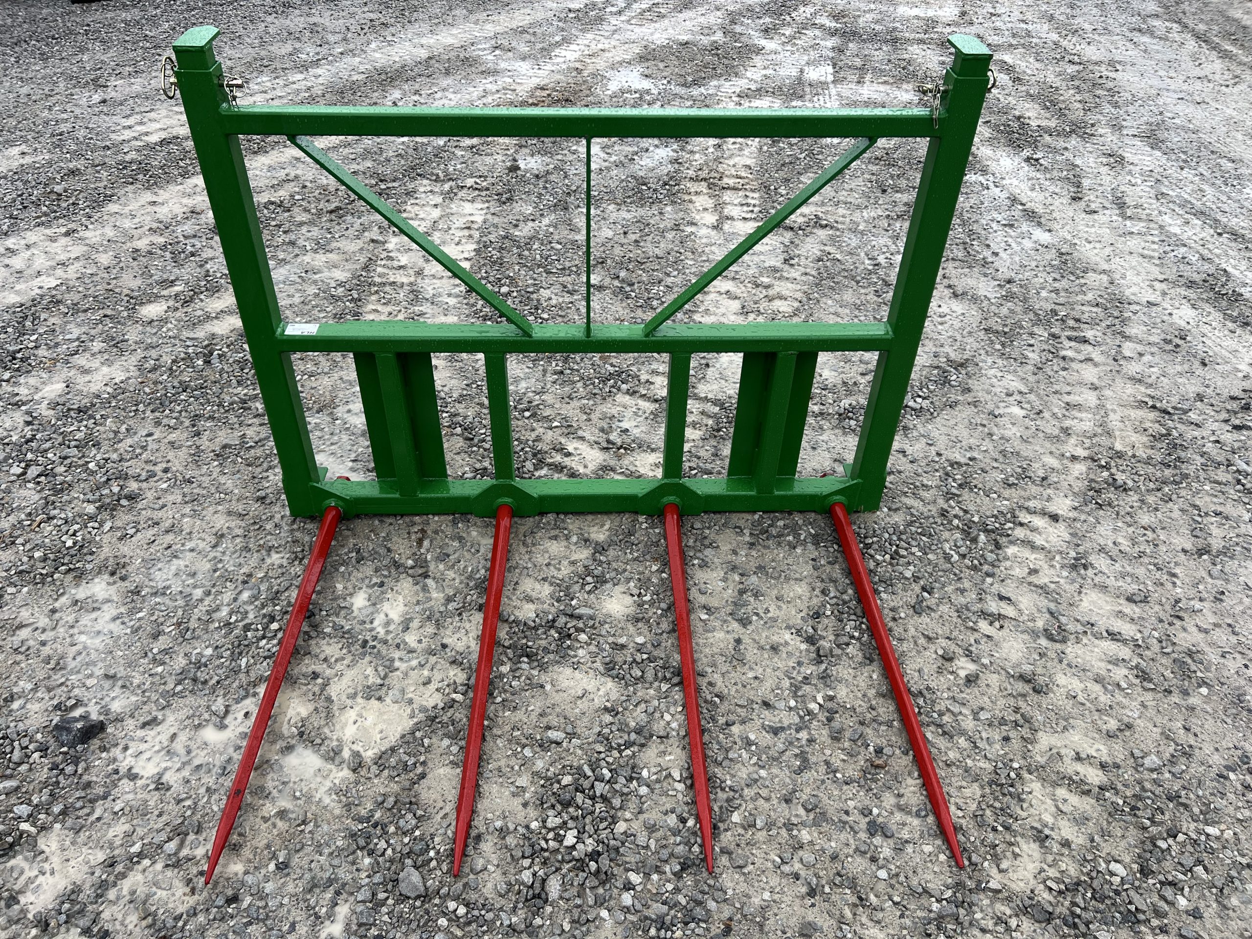 HLA Quad 49" Hay Bale Spear with Adjustable Guard Fits John Deere 400 500 Series Loaders - Image 4