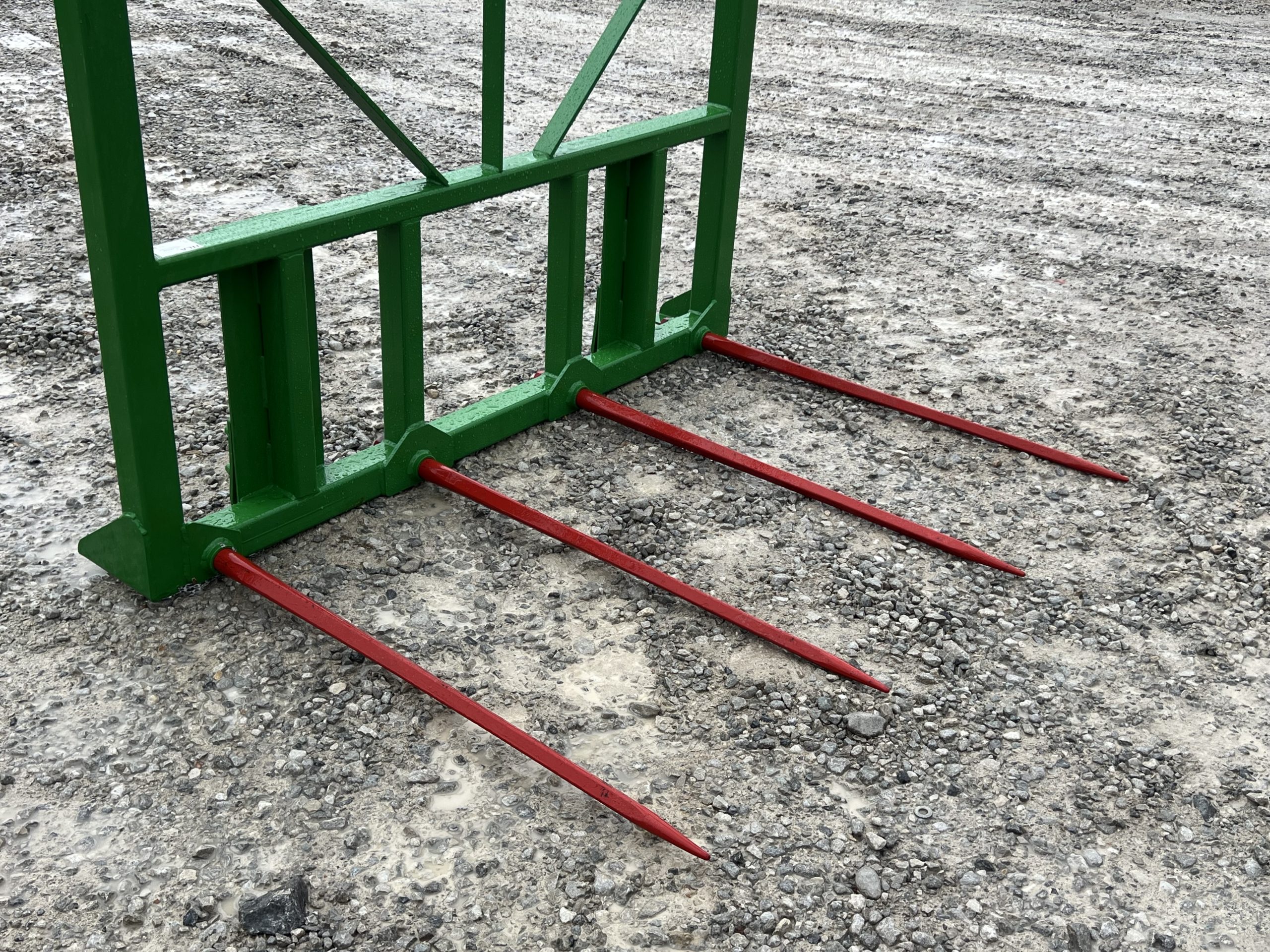 HLA Quad 49" Hay Bale Spear with Adjustable Guard Fits John Deere 400 500 Series Loaders - Image 11