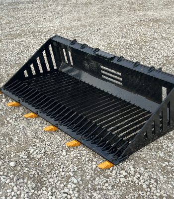66" Heavy Duty Rock Skeleton Bucket with Teeth Attachment Fits Skid Steer Loader