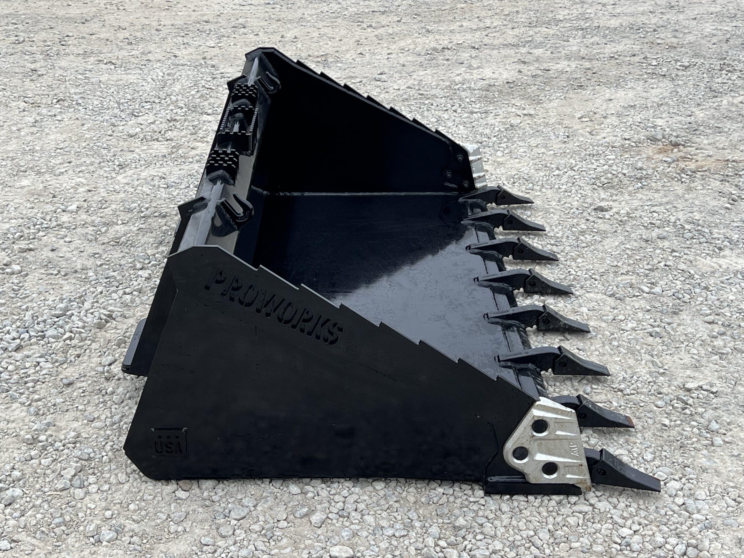 PROWORKS 74" Extreme Heavy Duty Tooth Bucket Attachment Fits Compact Track Loader - Image 5
