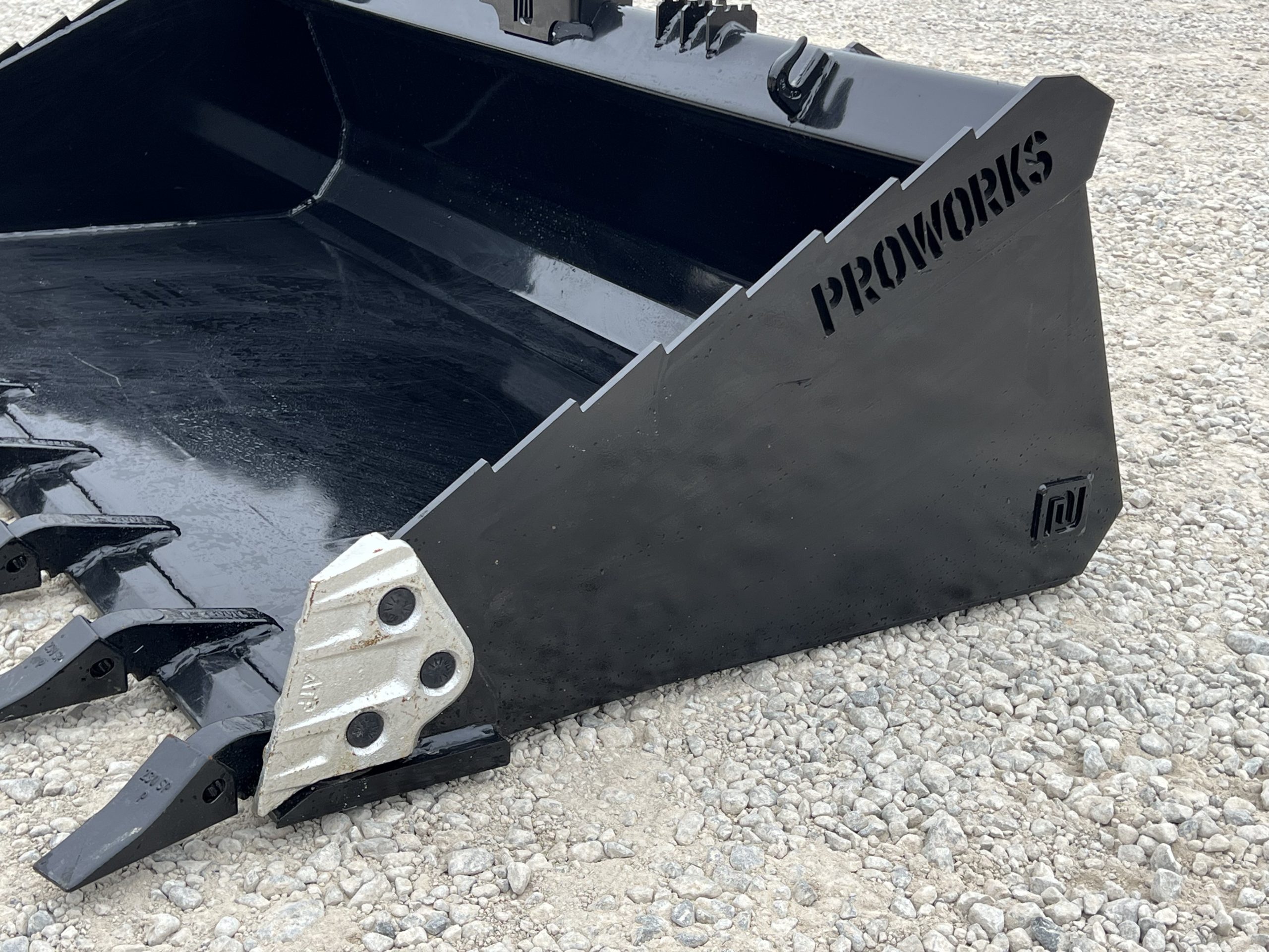 PROWORKS 74" Extreme Heavy Duty Tooth Bucket Attachment Fits Compact Track Loader - Image 8