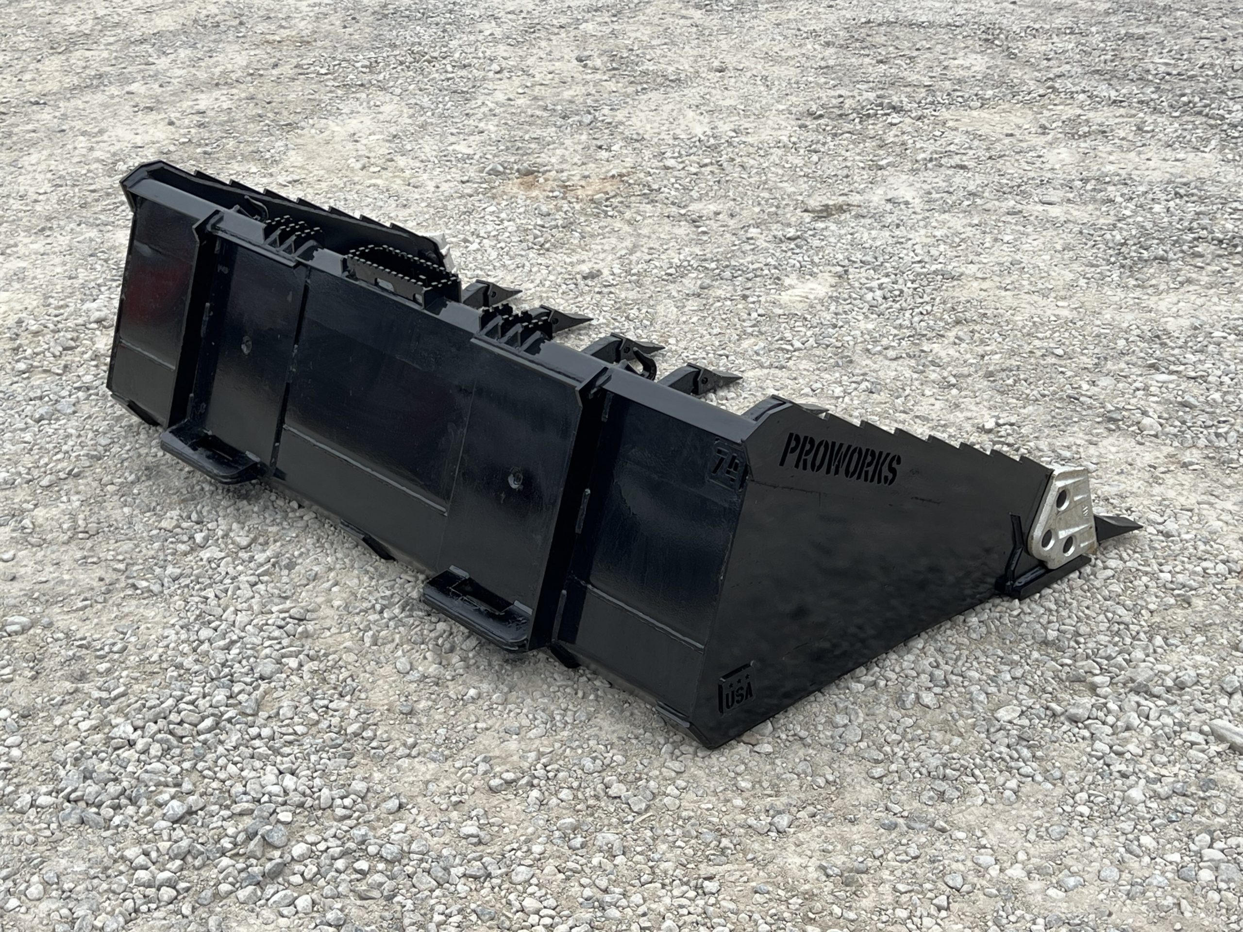 PROWORKS 74" Extreme Heavy Duty Tooth Bucket Attachment Fits Compact Track Loader - Image 11