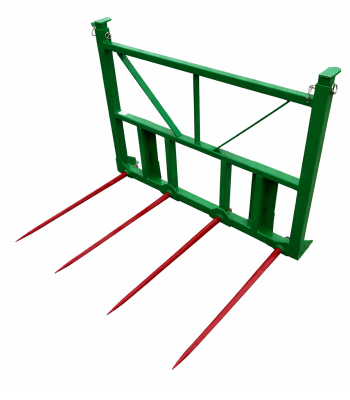 HLA Quad 49" Hay Bale Spear with Adjustable Guard Fits John Deere 400 500 Series Loaders