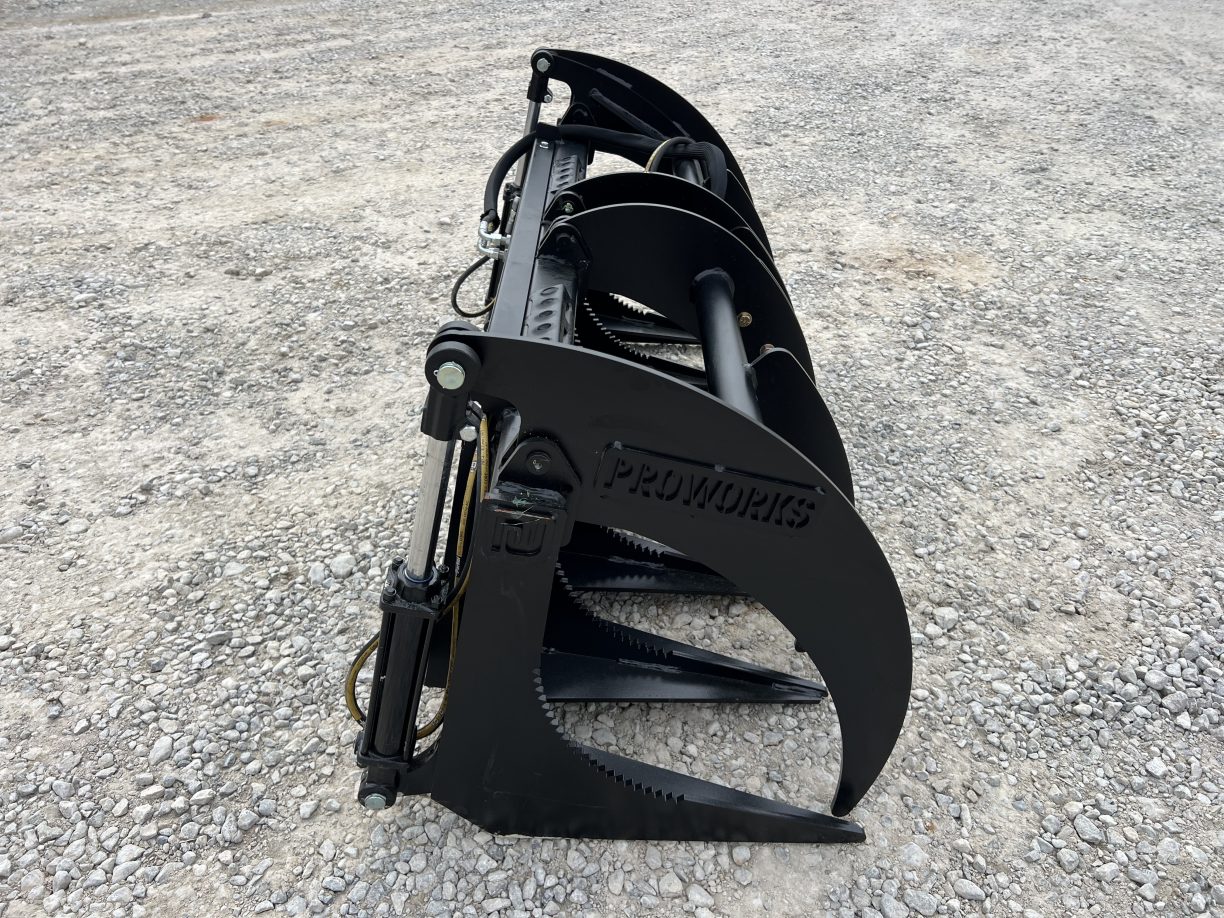 Proworks 60″ Root Rake Clam Grapple Attachment Fits Compact Tractor ...