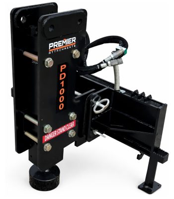 Premier PD1000 Hydraulic Post Driver Attachment Fits Skid Steer Loader