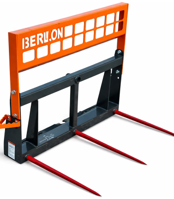 Berlon 32" Triple Hay Bale Spear Attachment Fits Skid Steer Quick Attach