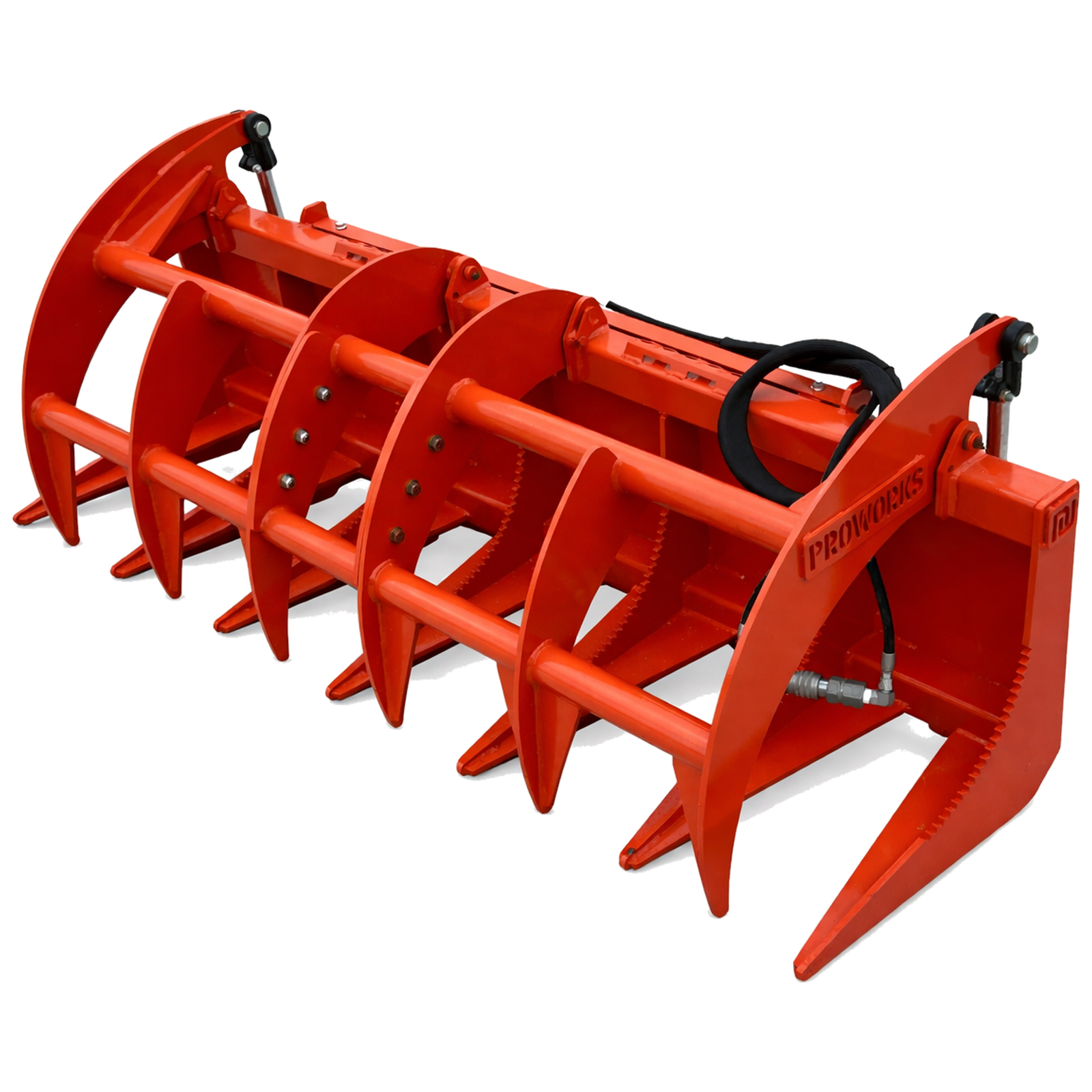 Proworks 72" Root Rake Clam Grapple Attachment Fits Compact Tractor Loader
