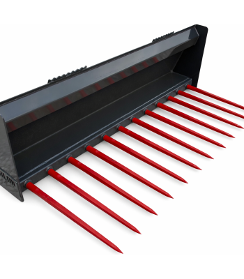 Berlon 72" Manure Hay Tine Fork Attachment Fits Skid Steer Quick Attach