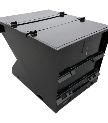 PROWORKS 2 Yard Trash Hopper Dumpster with Lid Fits Skid Steer Quick Attach