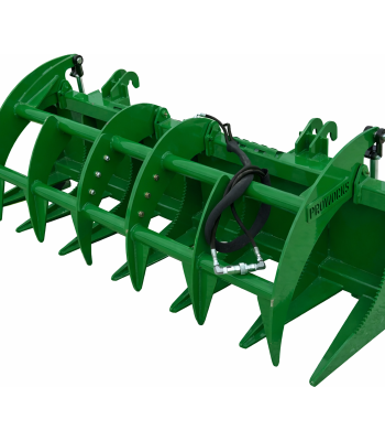 Proworks 72" Root Rake Clam Grapple Fits John Deere Compact Tractor Loader