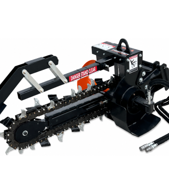 Premier T125 36" x 6" Trencher Attachment Half Shark Half Dirt Teeth Fits Mini Skid Steer