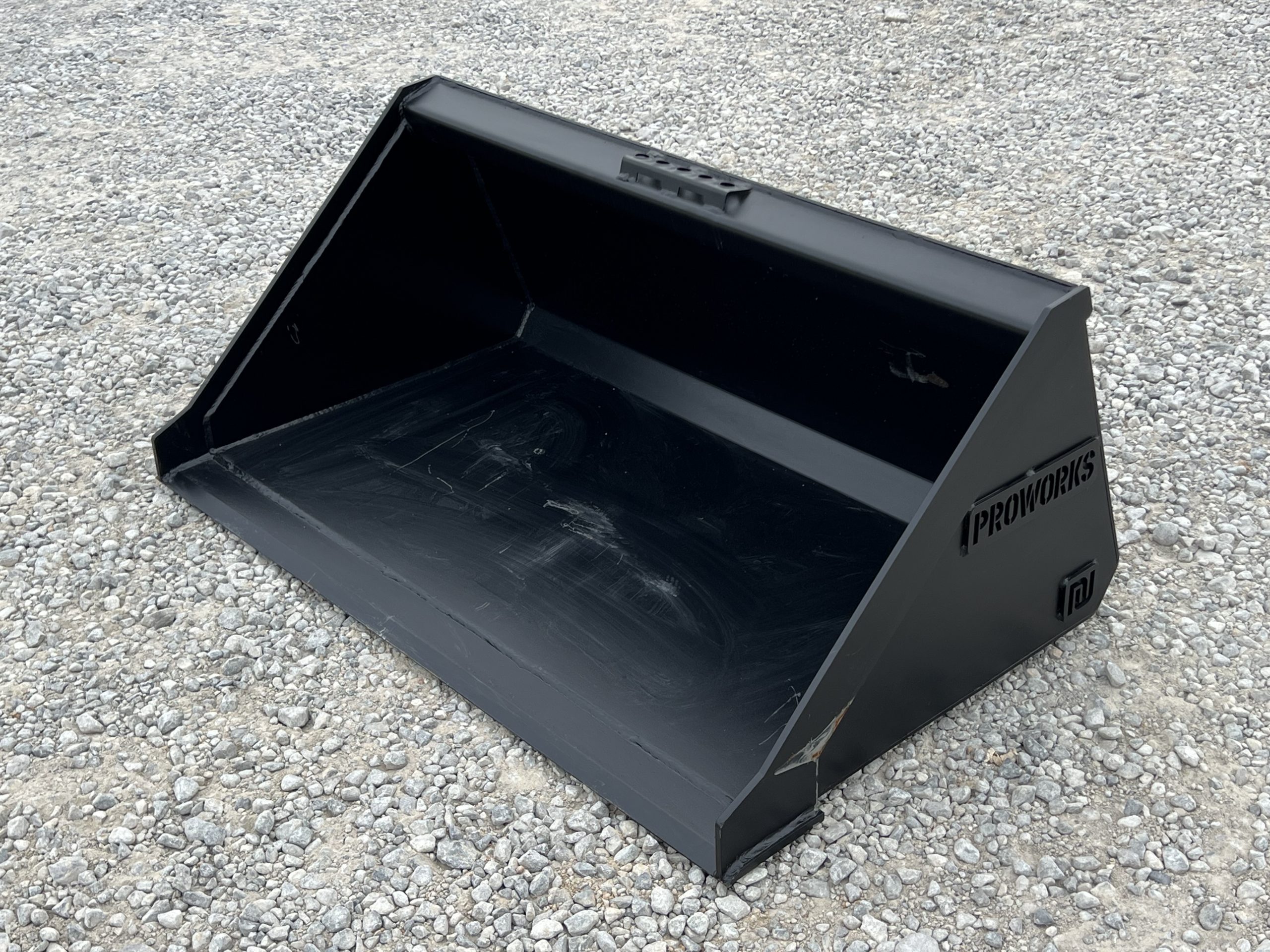 PROWORKS 48″ Smooth Dirt Bucket Attachment 20″ Tall Fits Mini Universal Skid Steer - Image 2