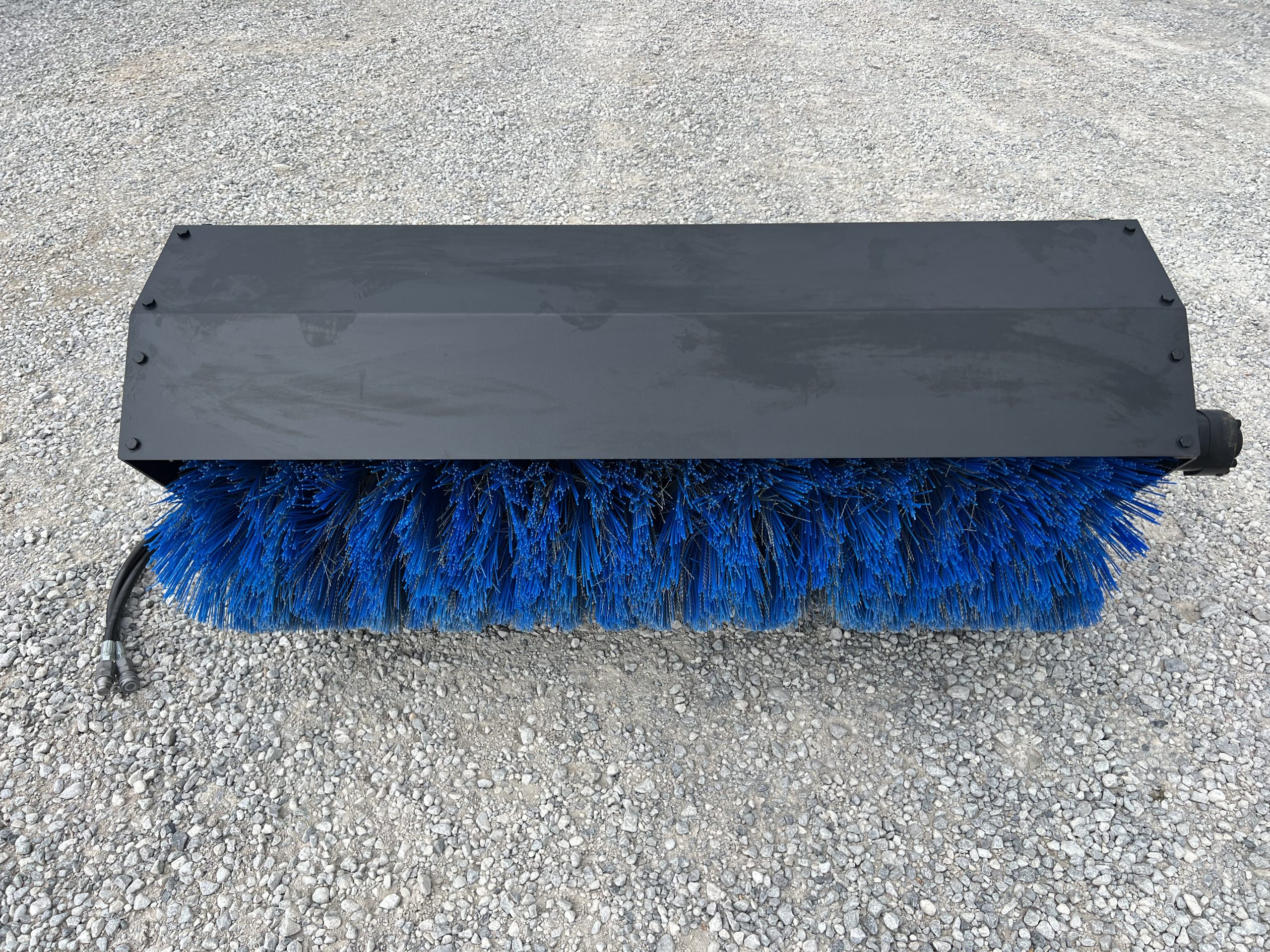 PROWORKS 72" Hydraulic Angle Broom Attachment Half Poly Wire Fits Skid Steer - Image 4