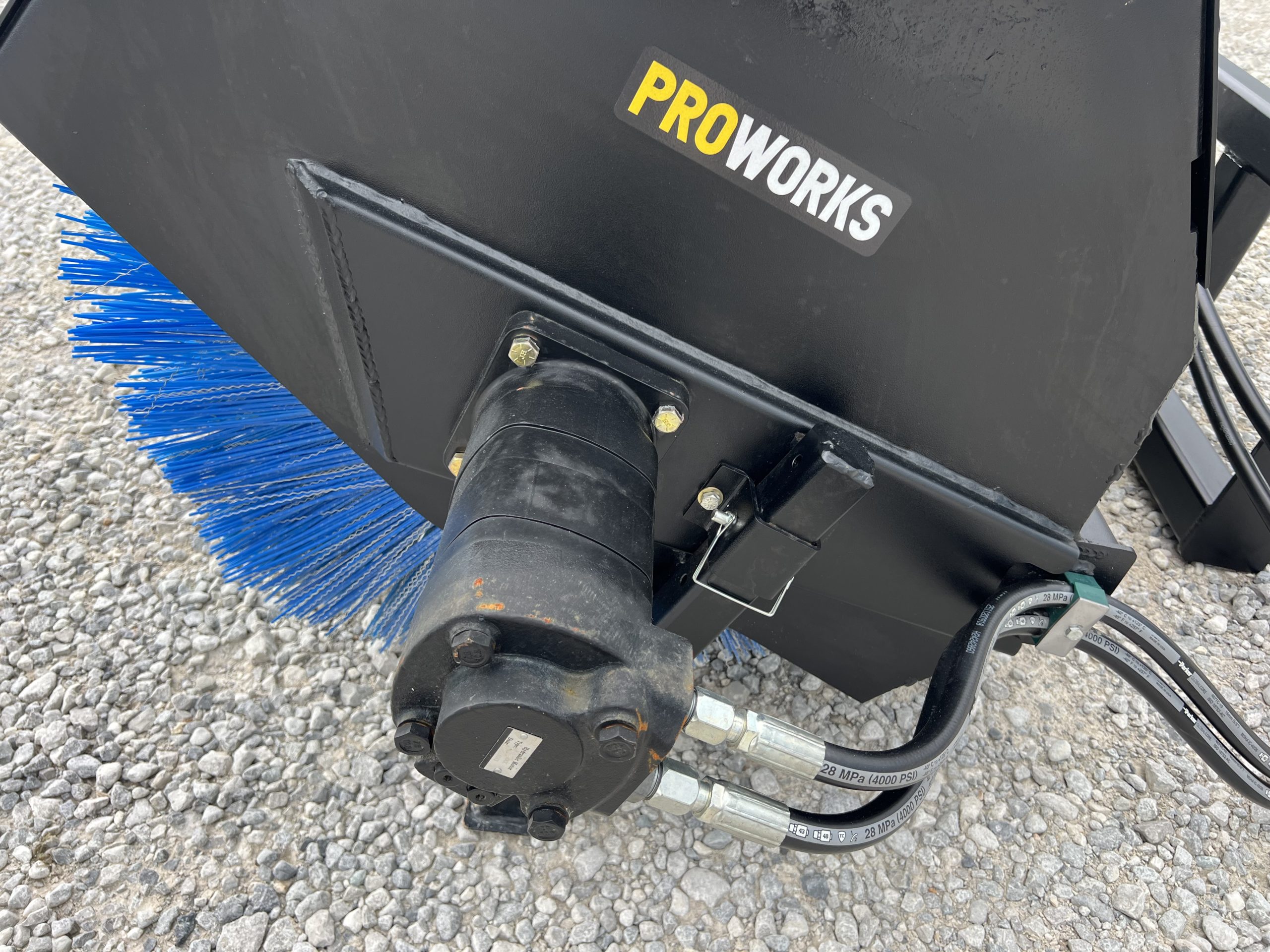 PROWORKS 72" Hydraulic Angle Broom Attachment Half Poly Wire Fits Skid Steer - Image 13