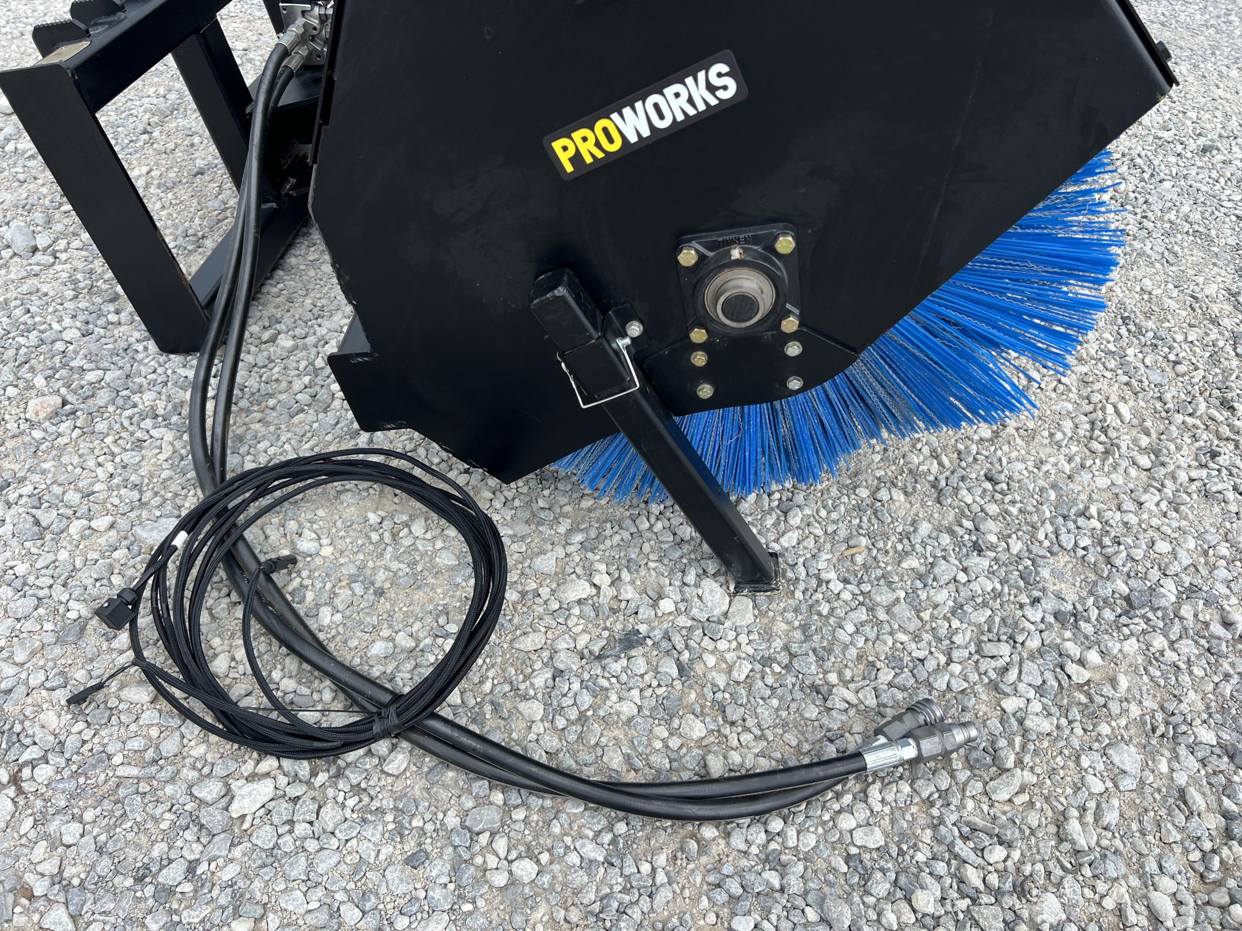 PROWORKS 72" Hydraulic Angle Broom Attachment Half Poly Wire Fits Skid Steer - Image 16