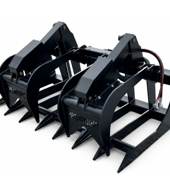 66" Heavy Duty Dual Cylinder Root Bucket Grapple Attachment Fits Skid Steer Quick Attach