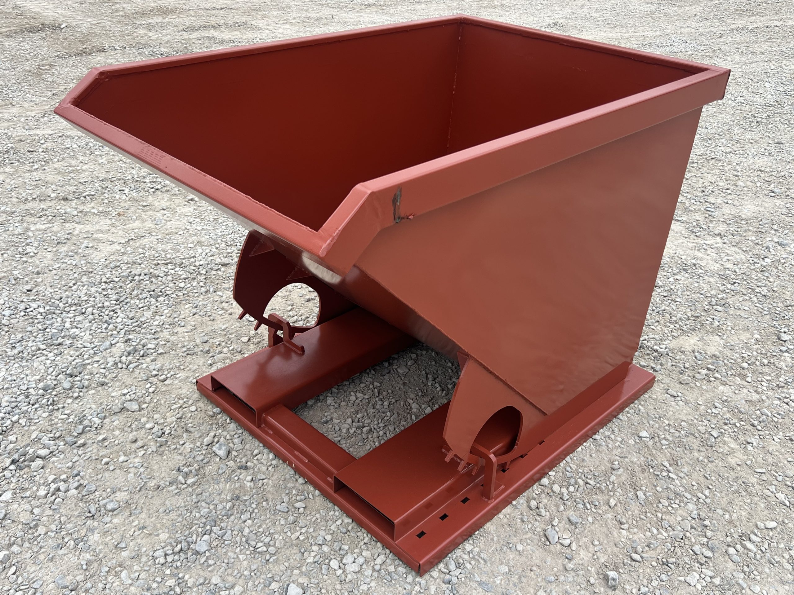 1.5 Yard Heavy Duty Steel Self Dumping Trash Hopper Dumpster Attachment Fits Forklift Pallet Forks - Image 2