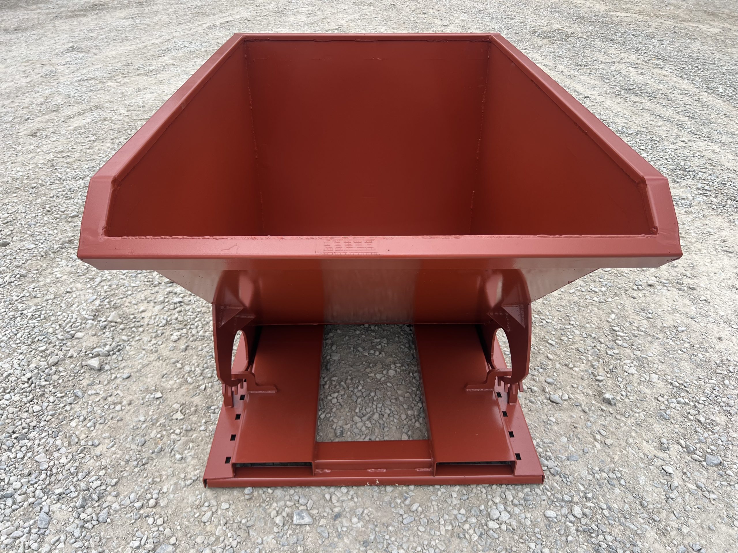 1.5 Yard Heavy Duty Steel Self Dumping Trash Hopper Dumpster Attachment Fits Forklift Pallet Forks - Image 3