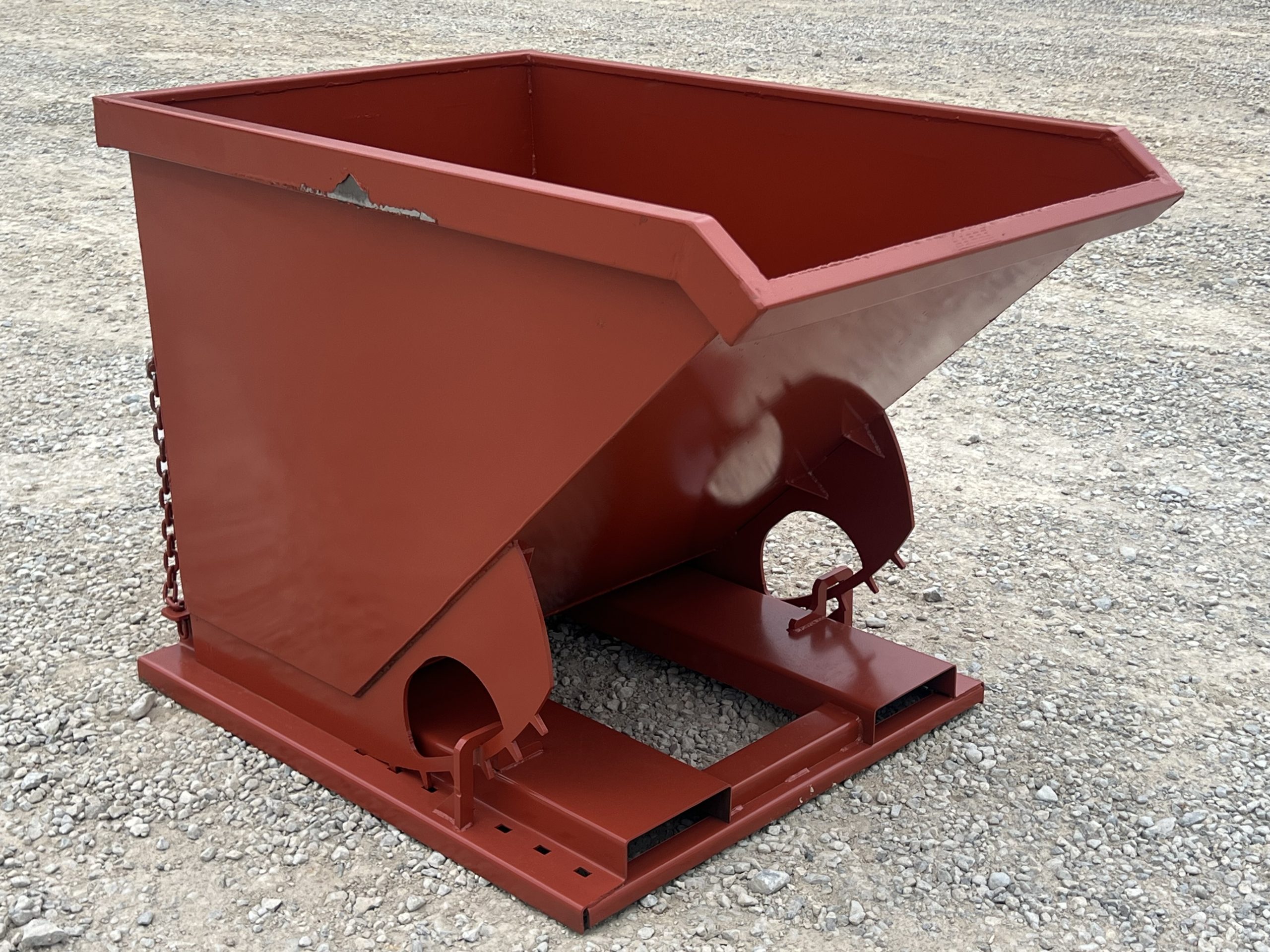 1.5 Yard Heavy Duty Steel Self Dumping Trash Hopper Dumpster Attachment Fits Forklift Pallet Forks - Image 4