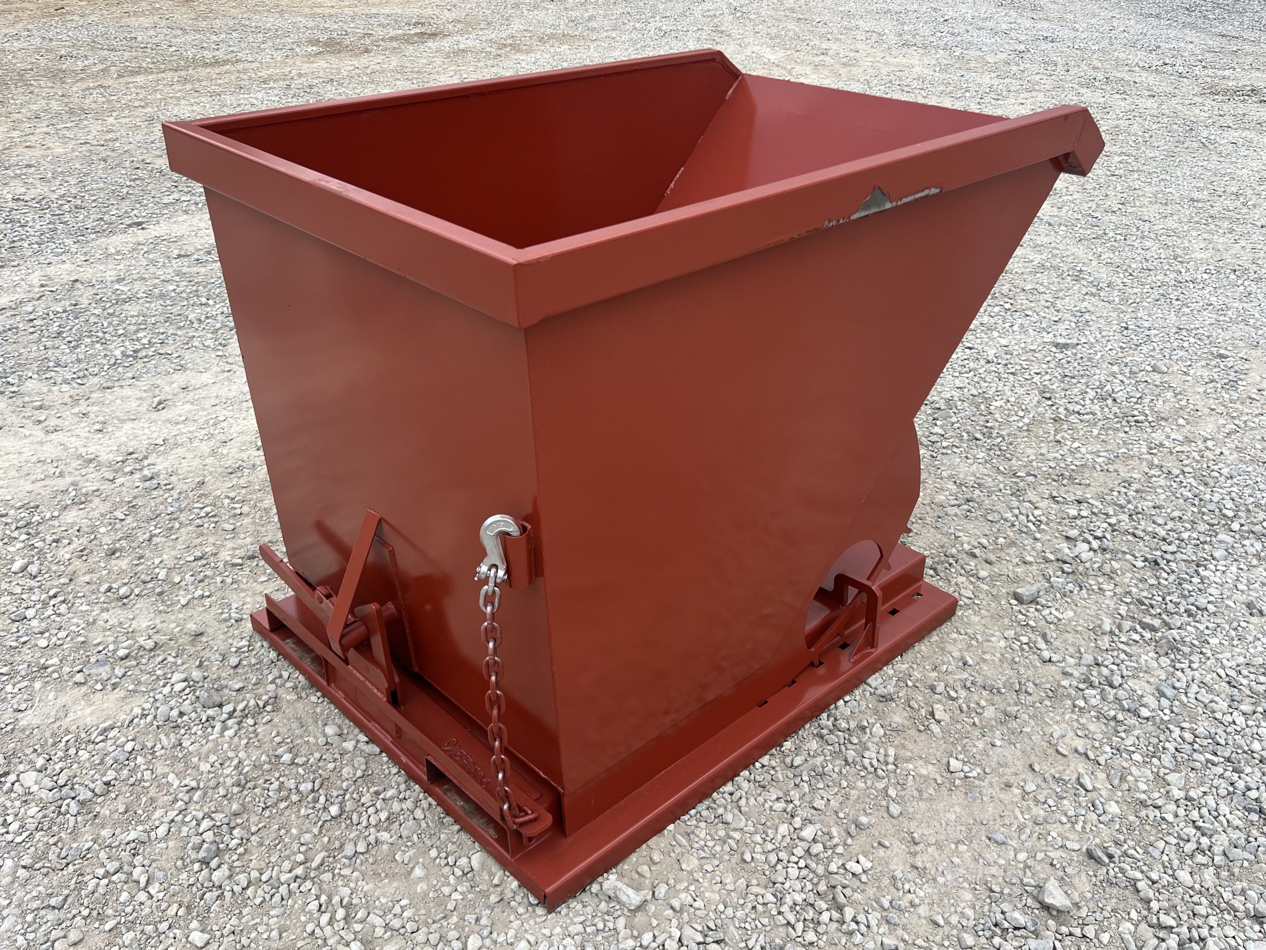 1.5 Yard Heavy Duty Steel Self Dumping Trash Hopper Dumpster Attachment Fits Forklift Pallet Forks - Image 6