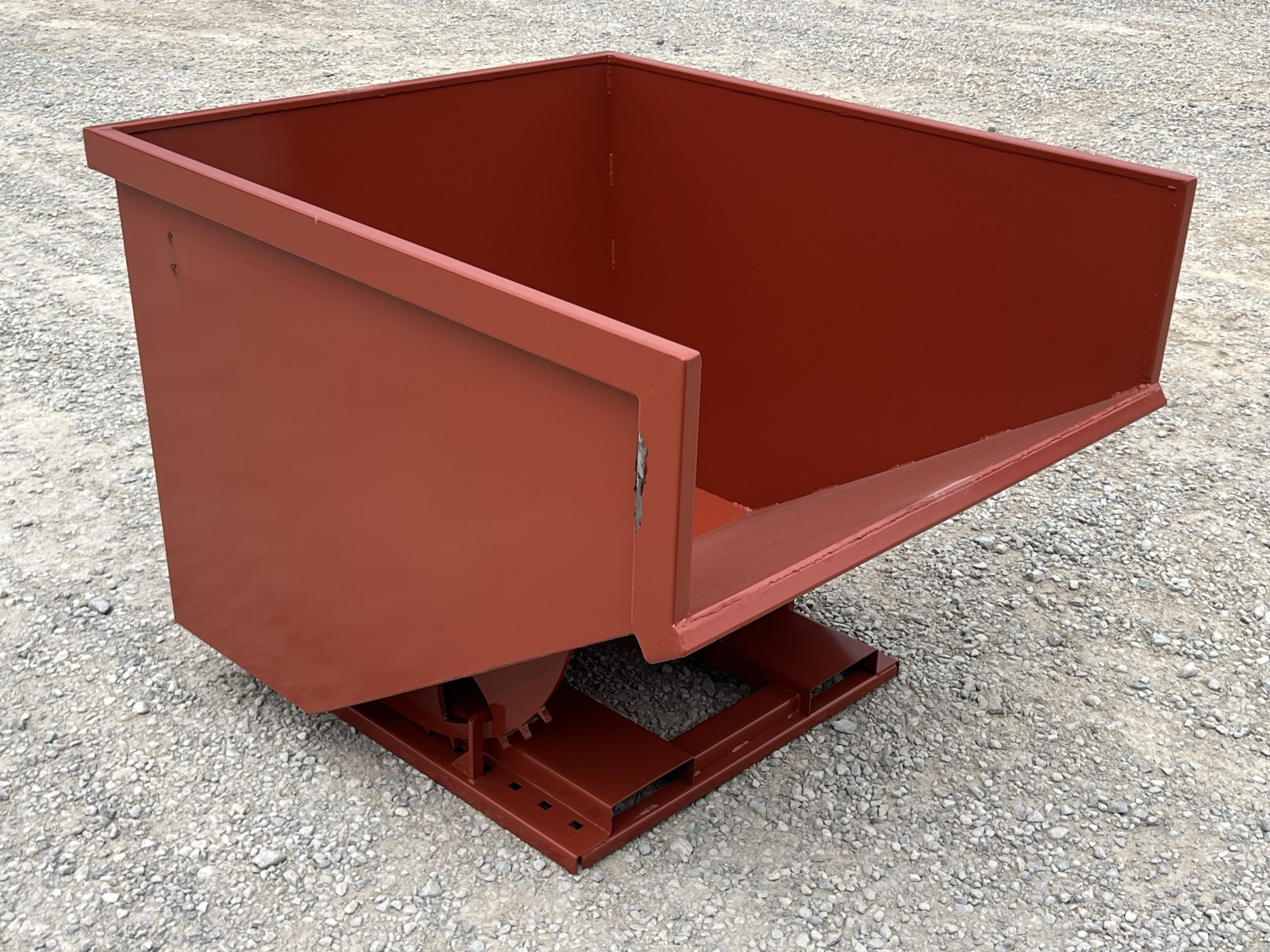 3 Yard Heavy Duty Steel Self Dumping Trash Hopper Dumpster Attachment Fits Forklift Pallet Forks - Image 4