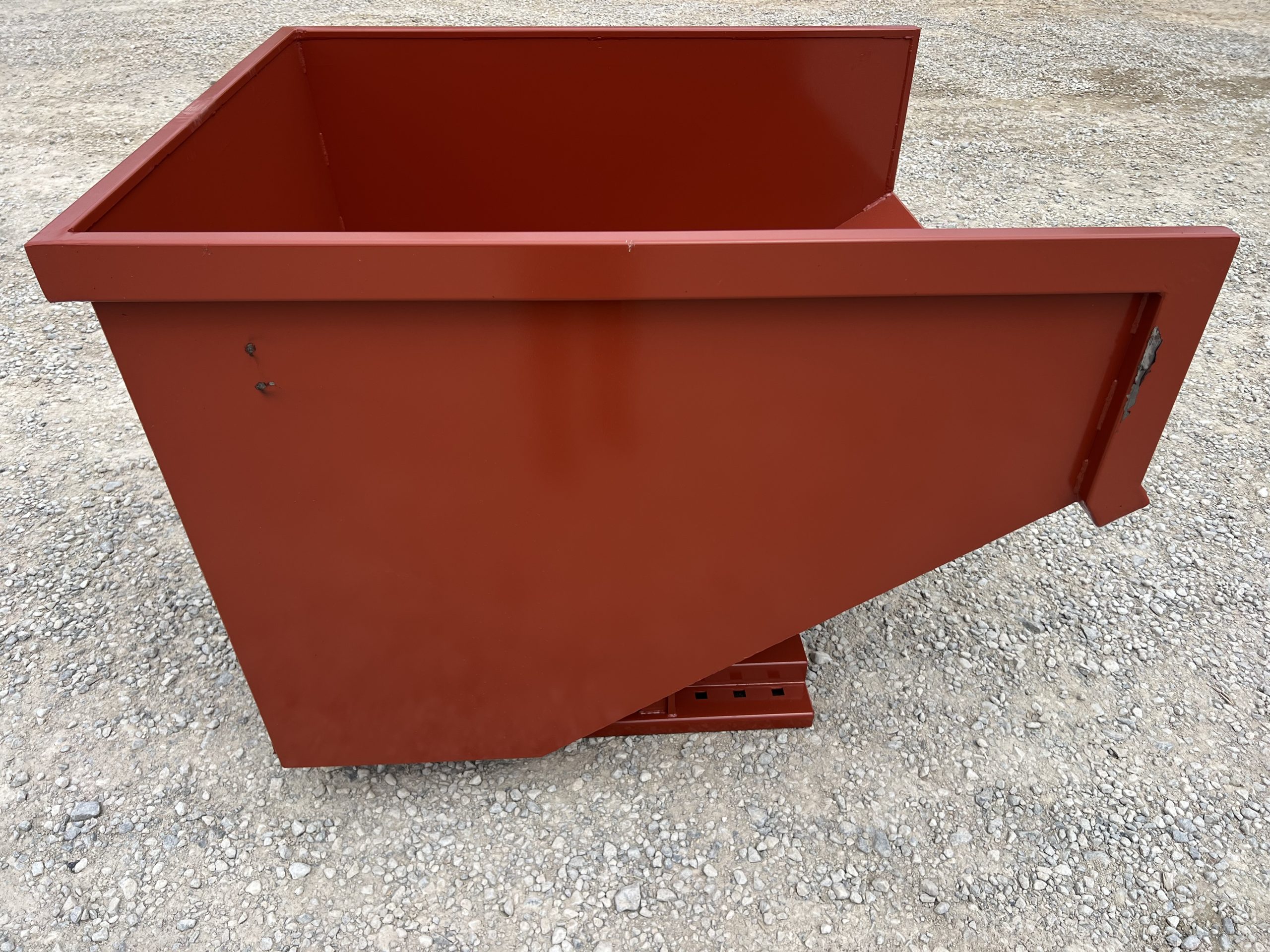 3 Yard Heavy Duty Steel Self Dumping Trash Hopper Dumpster Attachment Fits Forklift Pallet Forks - Image 5
