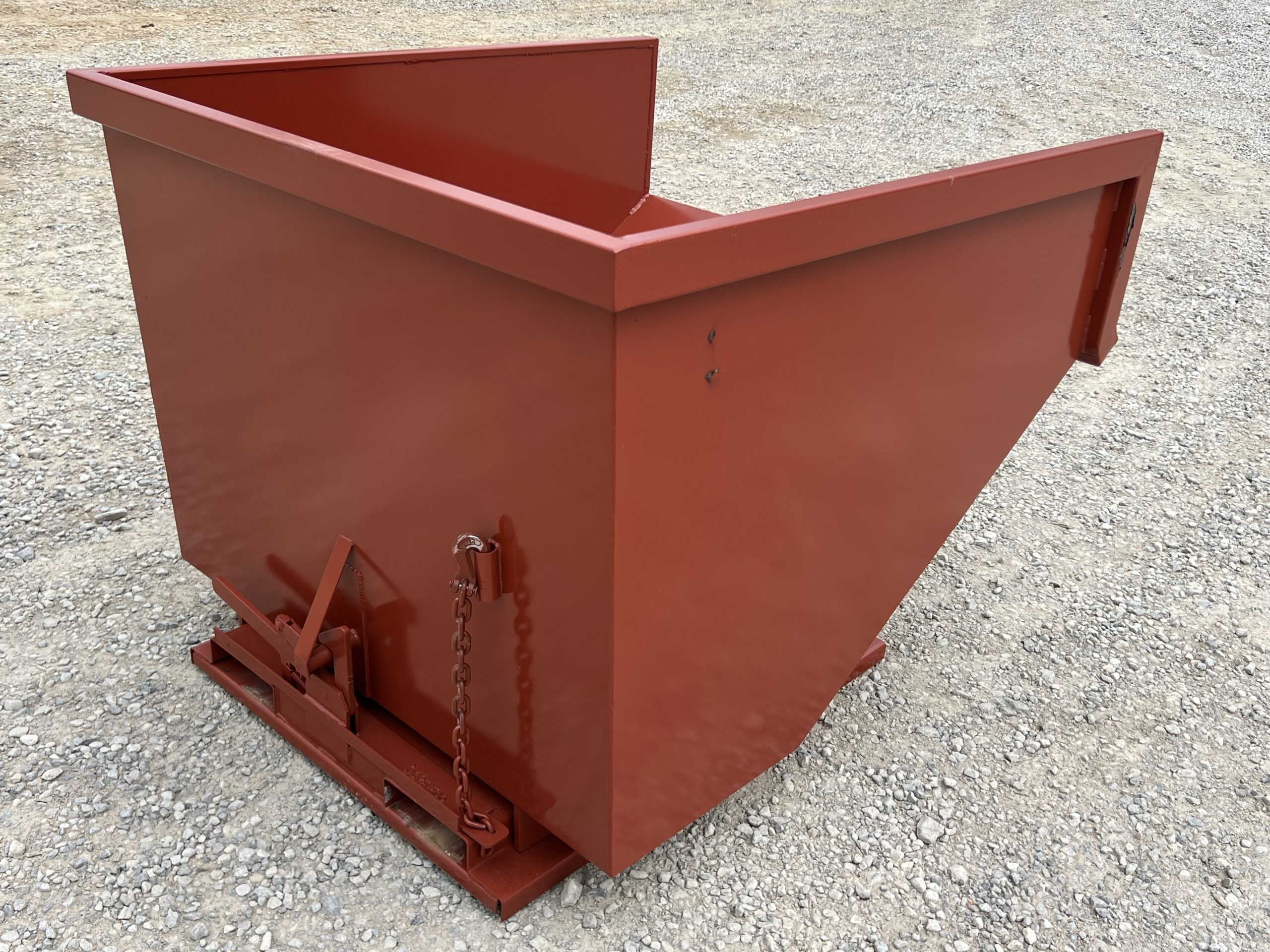 3 Yard Heavy Duty Steel Self Dumping Trash Hopper Dumpster Attachment Fits Forklift Pallet Forks - Image 6