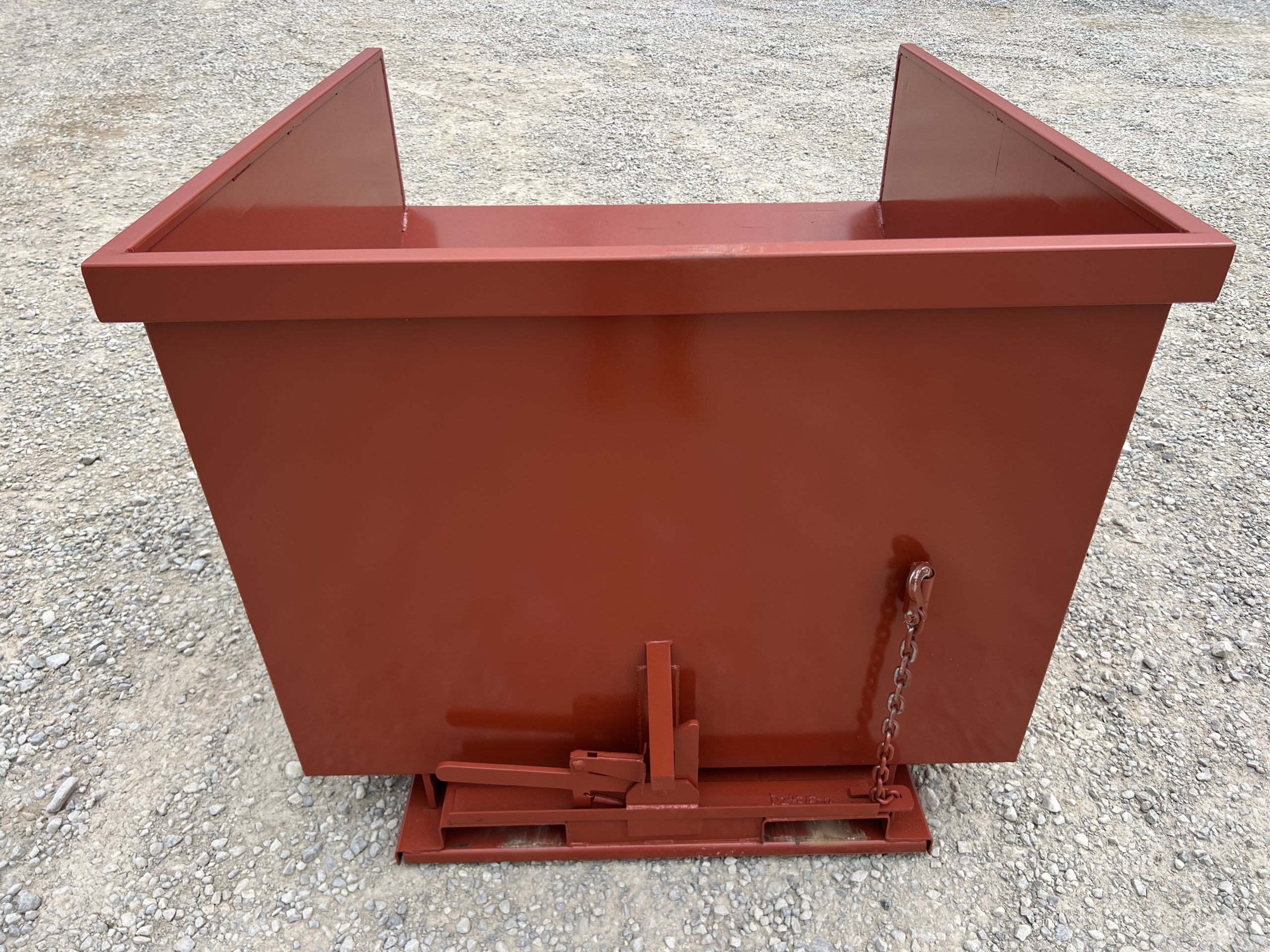 3 Yard Heavy Duty Steel Self Dumping Trash Hopper Dumpster Attachment Fits Forklift Pallet Forks - Image 7