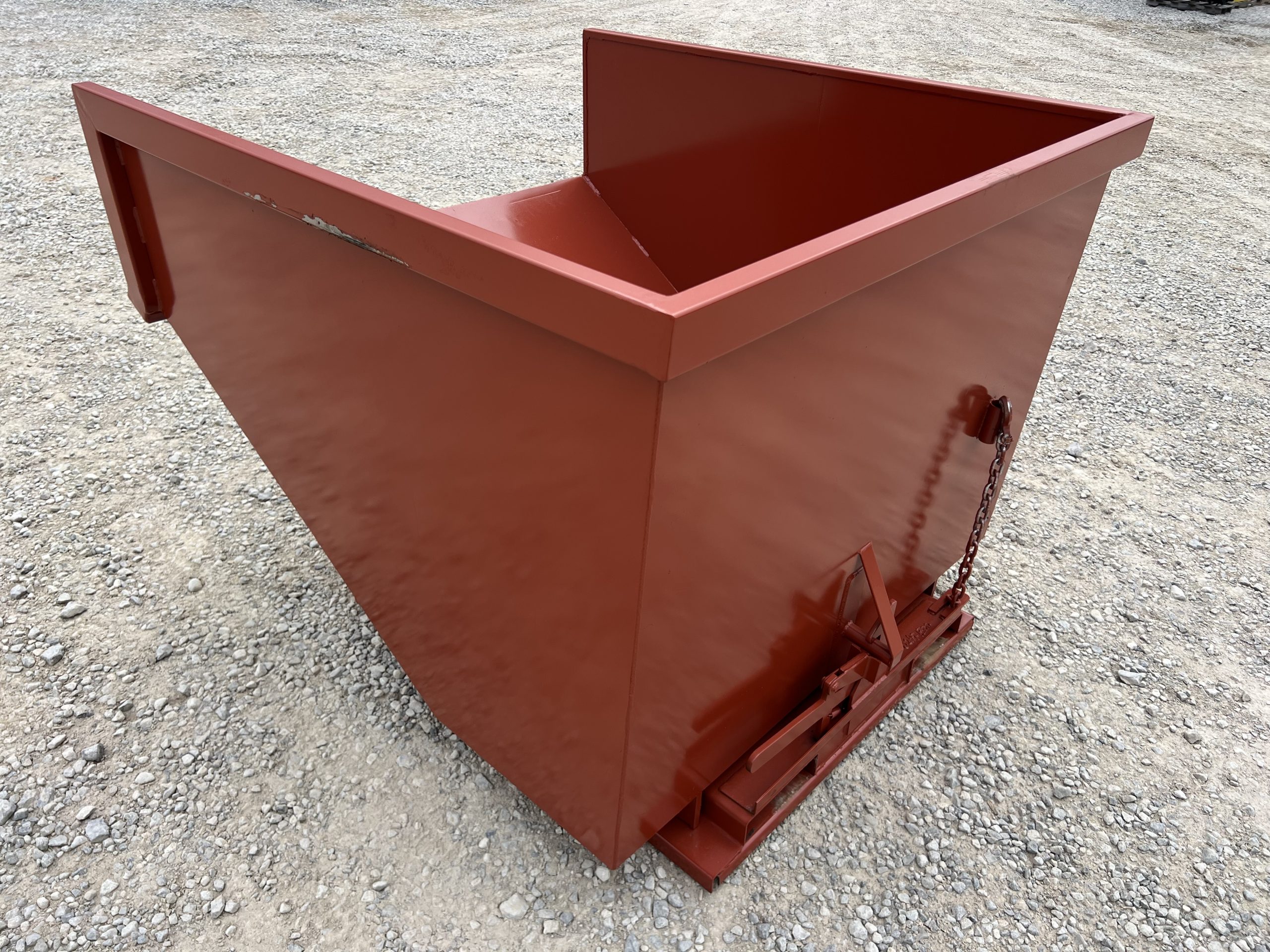 3 Yard Heavy Duty Steel Self Dumping Trash Hopper Dumpster Attachment Fits Forklift Pallet Forks - Image 8