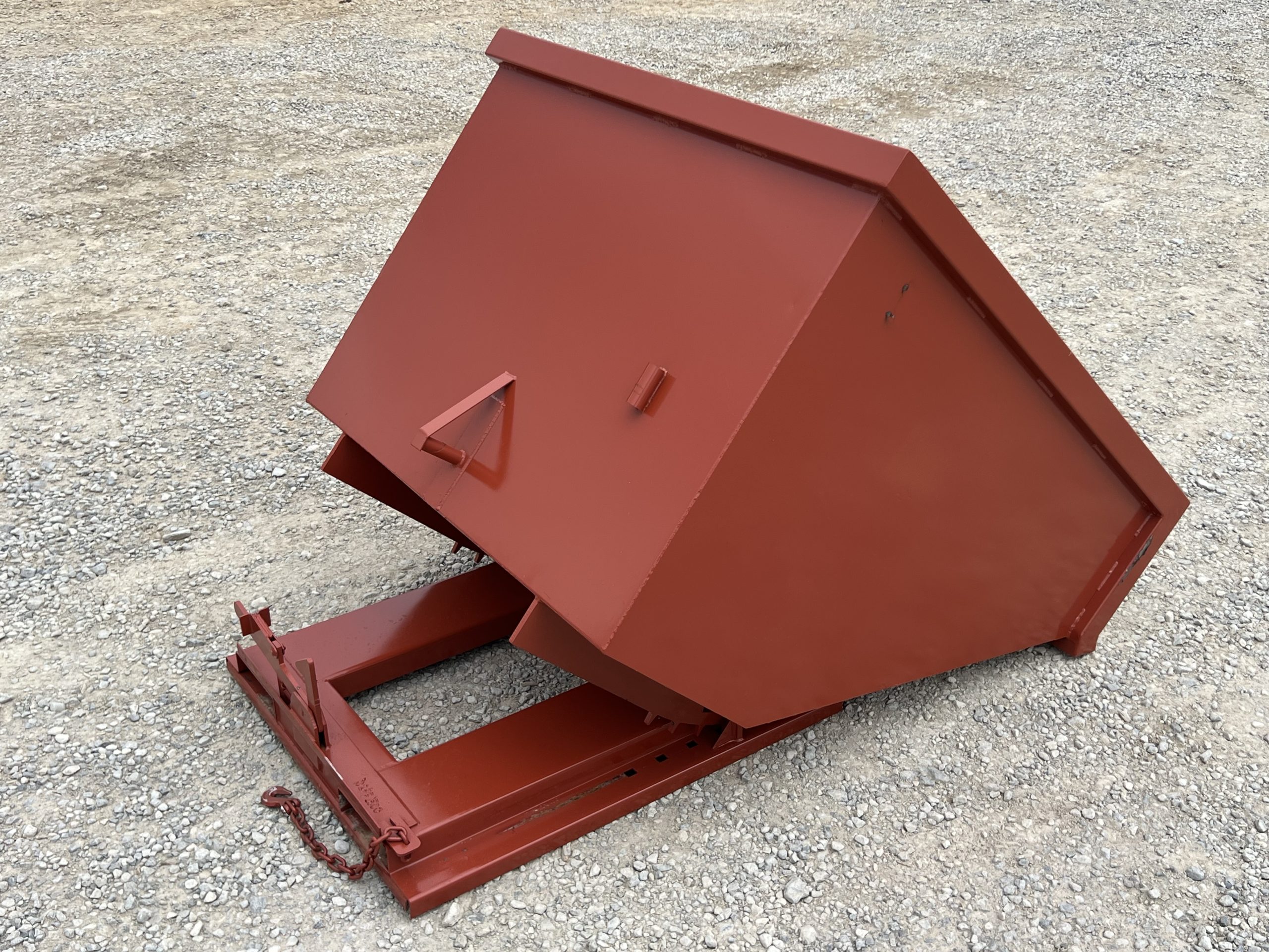 3 Yard Heavy Duty Steel Self Dumping Trash Hopper Dumpster Attachment Fits Forklift Pallet Forks - Image 14
