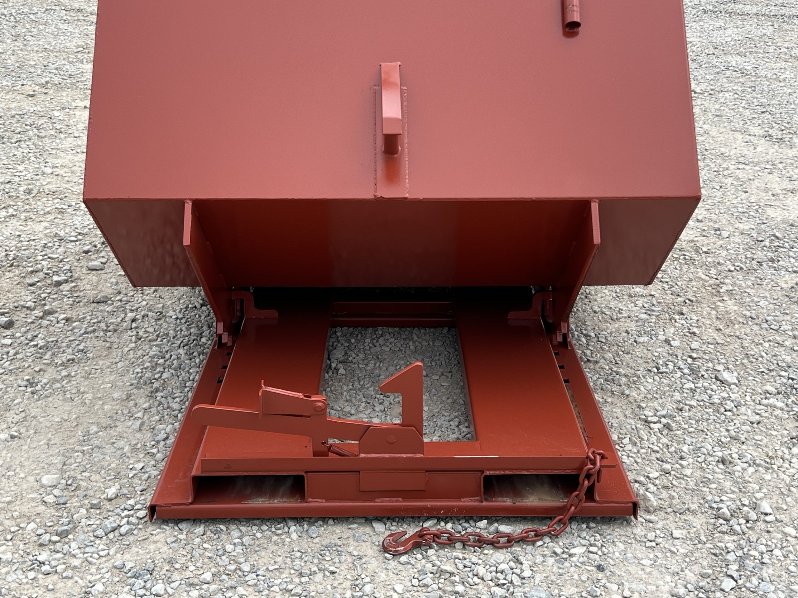 3 Yard Heavy Duty Steel Self Dumping Trash Hopper Dumpster Attachment Fits Forklift Pallet Forks - Image 15