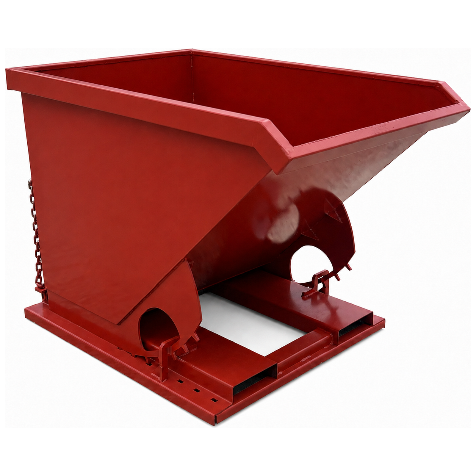 1.5 Yard Heavy Duty Steel Self Dumping Trash Hopper Dumpster Attachment Fits Forklift Pallet Forks