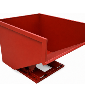 3 Yard Heavy Duty Steel Self Dumping Trash Hopper Dumpster Attachment Fits Forklift Pallet Forks